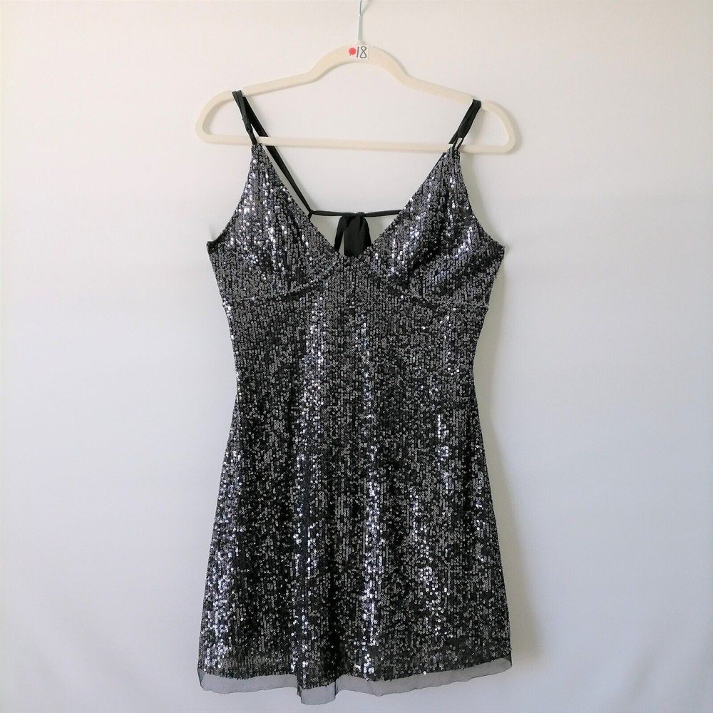 Intimately Free People Black Sleeveless Sequin Night Evening Dress Size SP